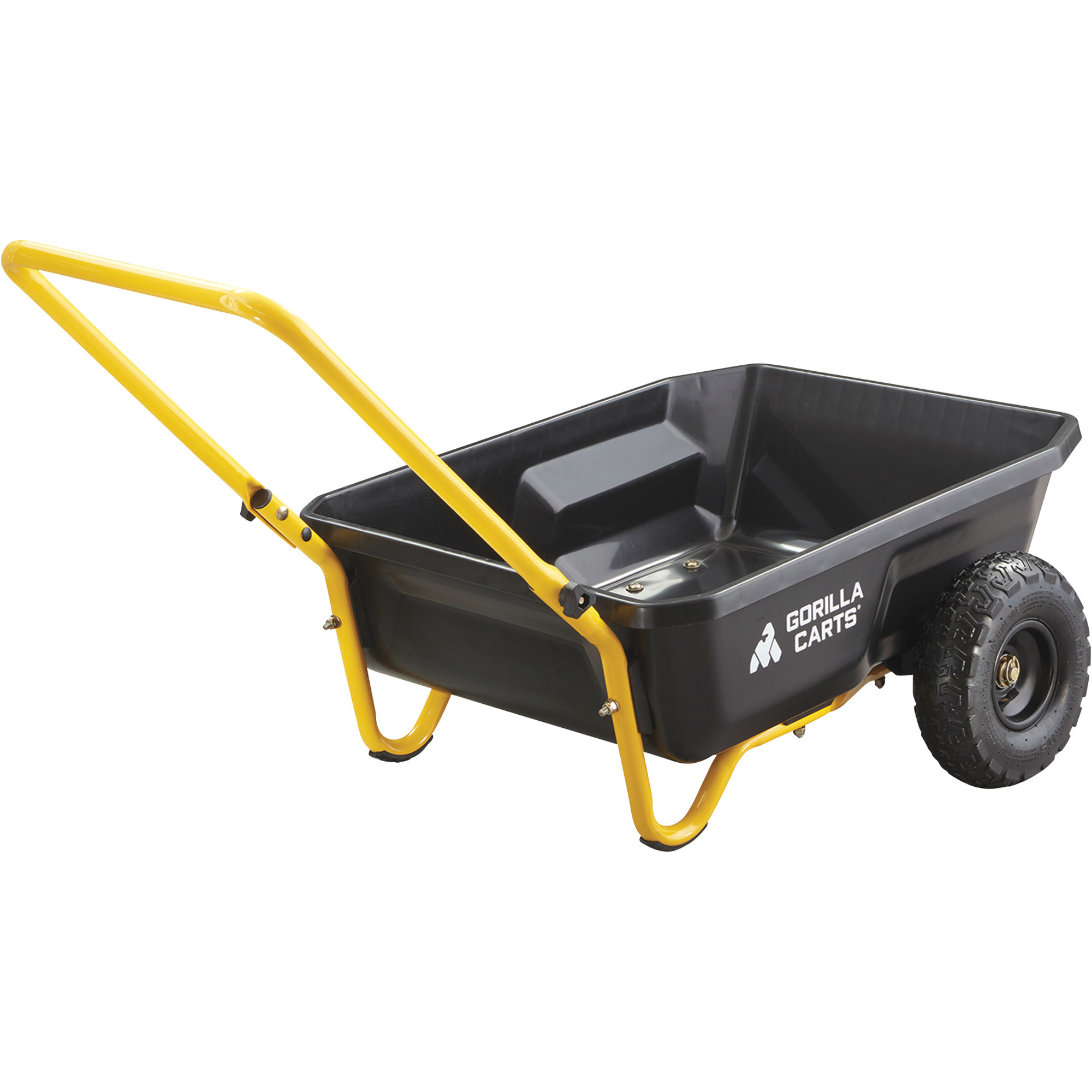 Gorilla Carts 2-Wheel Yard Cart, 300-Lb. Capacity, 4 Cu. Ft., 47 1/4in.L x 28 1/3in.W x 25 1/3in.H, Model# GCR-4